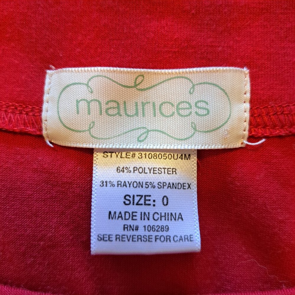 Maurices Red Flutter Sleeved Tunic Plus Size 0x - image 4